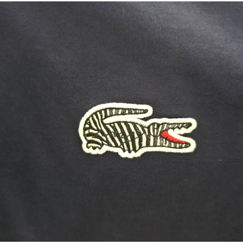 Lacoste x National Geographic Long Sleeve T Shirt Mens S Navy Blue Zebra Croc - Picture 3 of 13